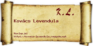 Kovács Levendula névjegykártya